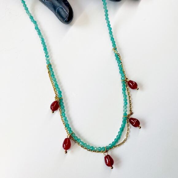 NEW Stone & Crystal Double-Strand Necklace - Picture 7 of 8